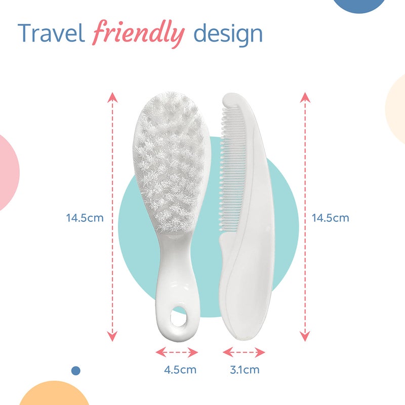 Luv Lap LuvLap Elegant Baby Hair Brush and Comb Set, 0m+ (White) - Image 5